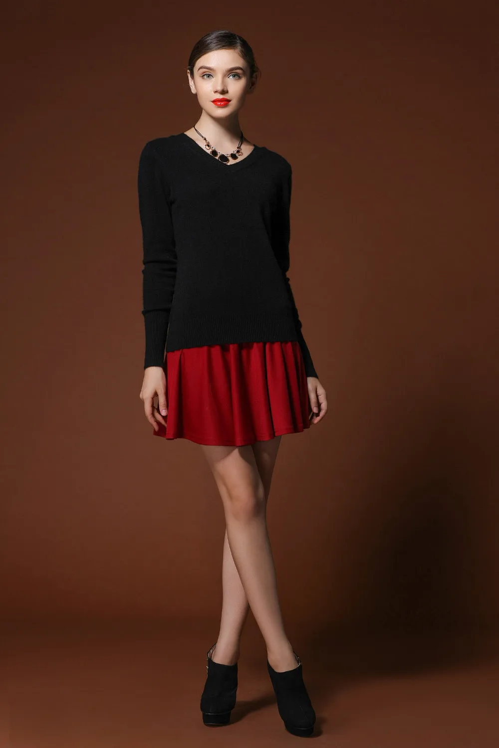 Free Shipping 2014 Autumn and Winter Solid Front And Back V-Neck Sexy Woman New Fashion Brand Elastic Cashmere Sweater Free Shipping 2014 Autumn and Winter Solid Front And Back V-Neck Sexy Woman New Fashion Brand Elastic Cashmere Sweater