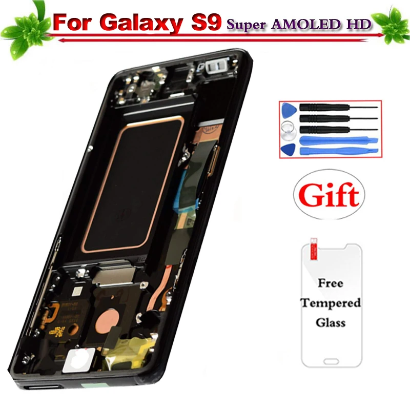 

Super Amoled for SAMSUNG Galaxy S9 G960 LCD Display With Frame Touch Screen Digitizer Assembly Replacement for Galaxy S9 Display