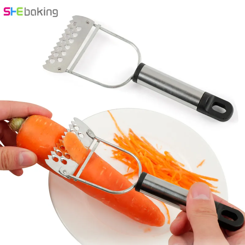 

Shebaking 1pc Stainless Steel Vegetable Grater Peeler Cutter Potato Carrot Cucumber Fruit Slicer Cheese Grater Kitchen Tools