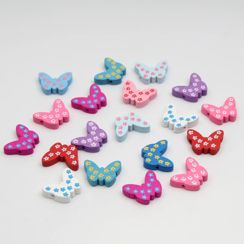 30 шт бабочка деревянный разделитель бусинок Бисероплетение для детей DIY ремесла