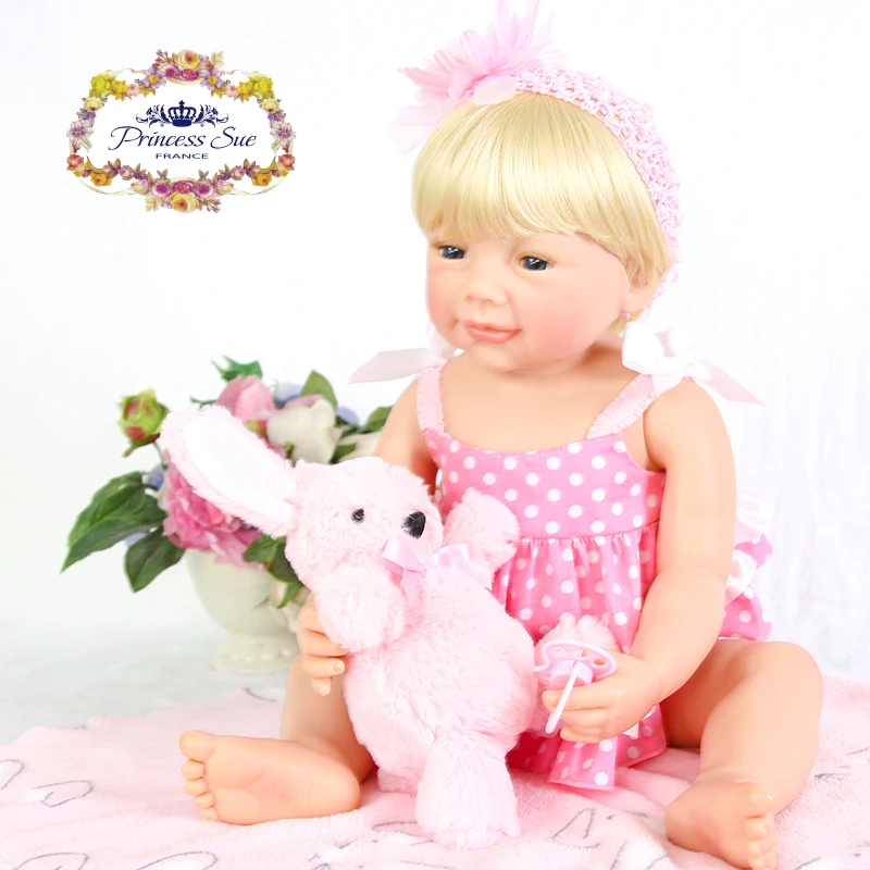 Boneca reborn 22 дюймов полное тело виниловых Reborn для маленьких девочек куклы Высокое
