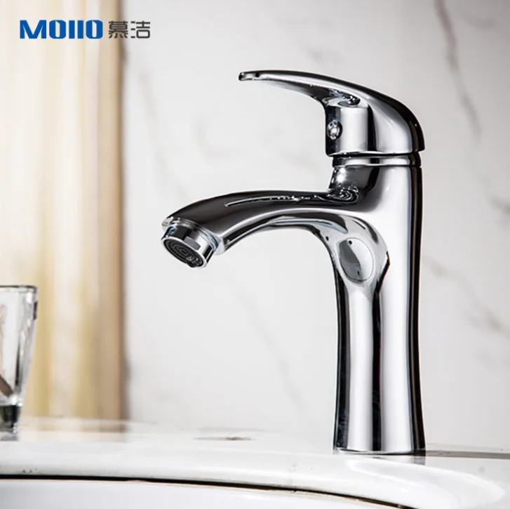 MOIIO Single Handle Solid Brass Sink Faucet For Bathroom Vessel Bowl Sink Faucet Basin Sink Mixer Tap One hole Chrome Finished