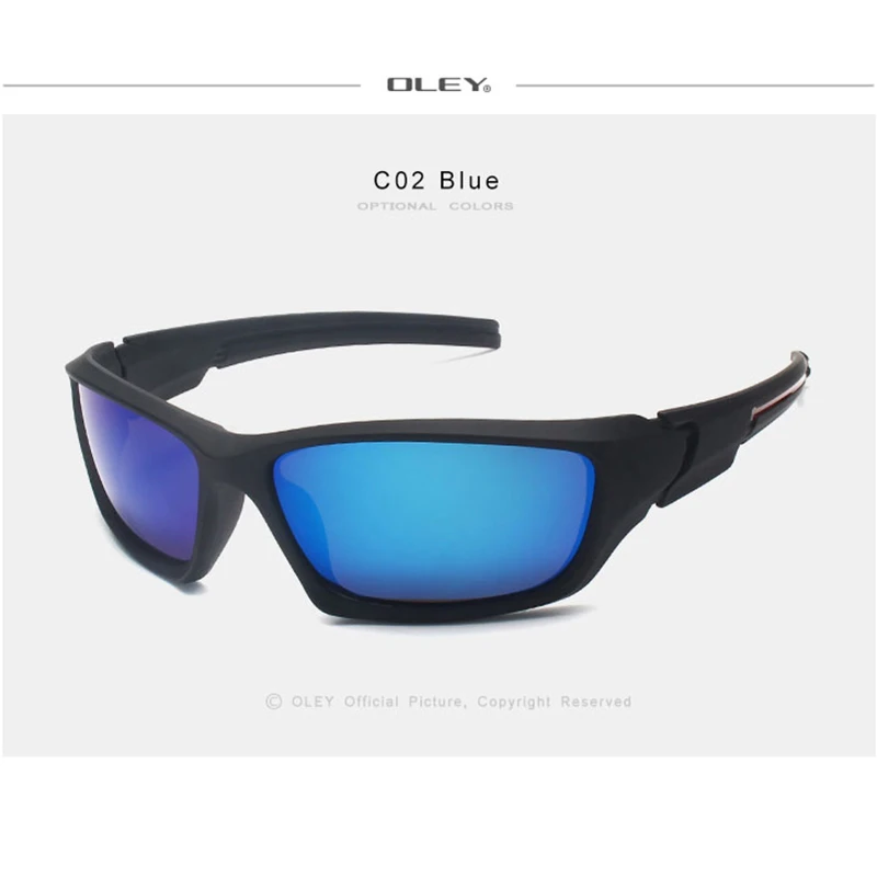 OLEY Модные мужские солнцезащитные очки, поляризационные солнцезащитные очки, мужские классические дизайнерские винтажные зеркальные очки для вождения, мужские очки с фирменной коробкой - Цвет линз: Y1031 C2BOX