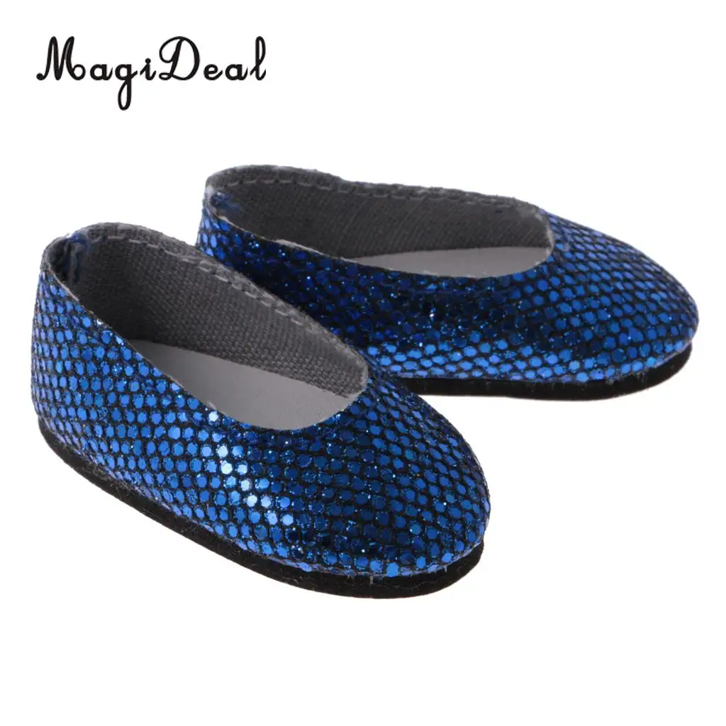 MagiDeal Bling Bling 4 Pairs Plastic Sequins Shoes for 14 Inch   Wellie Wisher Dolls Accessories