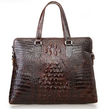 Высококачественная Мужская сумка из натуральной кожи, мужская сумка из крокодиловой кожи, деловая сумка на плечо, портфель, сумка-мессенджер из воловьей кожи