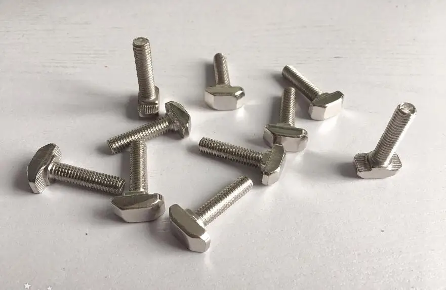 

10pcs Hammer Head T Bolts Screws Carbon Steel M8 4545 Series Aluminum Profile M8*16mm M8*20mm M8*25mm M8*30mm M8*35mm M8*40mm