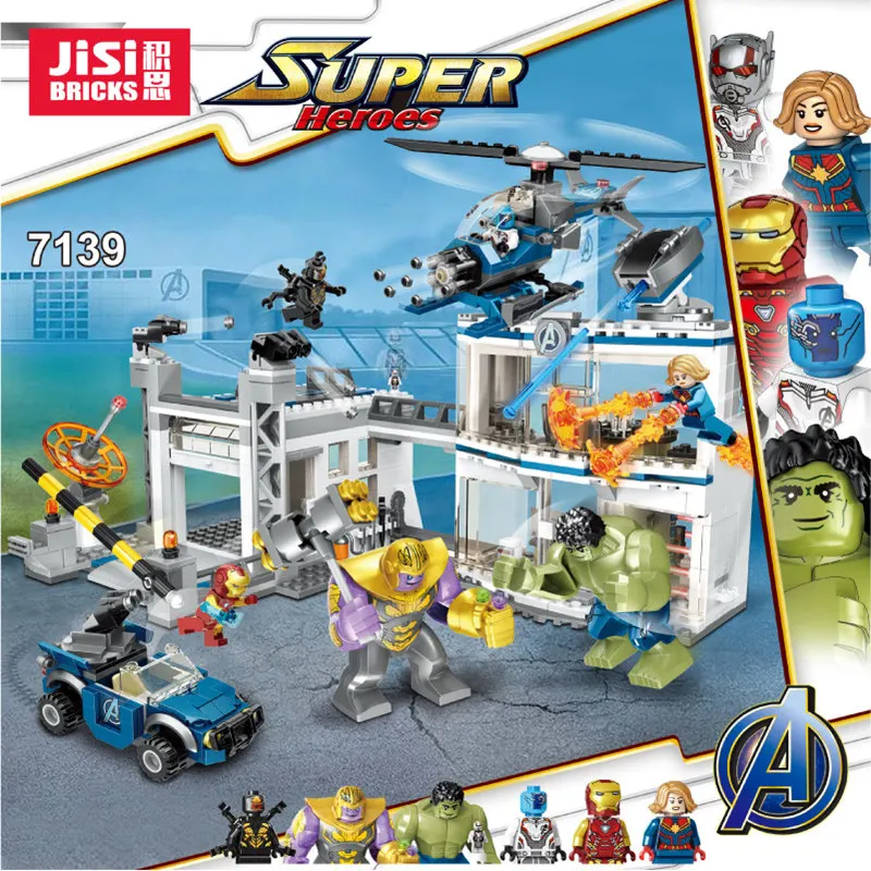 

IN STOCK H&HXY SY1334 699Pcs JISI DECOOL 742Pcs Super Heroes Avengers Compound Battle Building Blocks Compatible 76131 07123 Toy