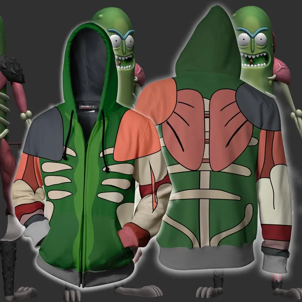 

Rick and Morty Cosplay Costume Hoodie Sweatshirts 3d Digital Printing Zipper Clothing