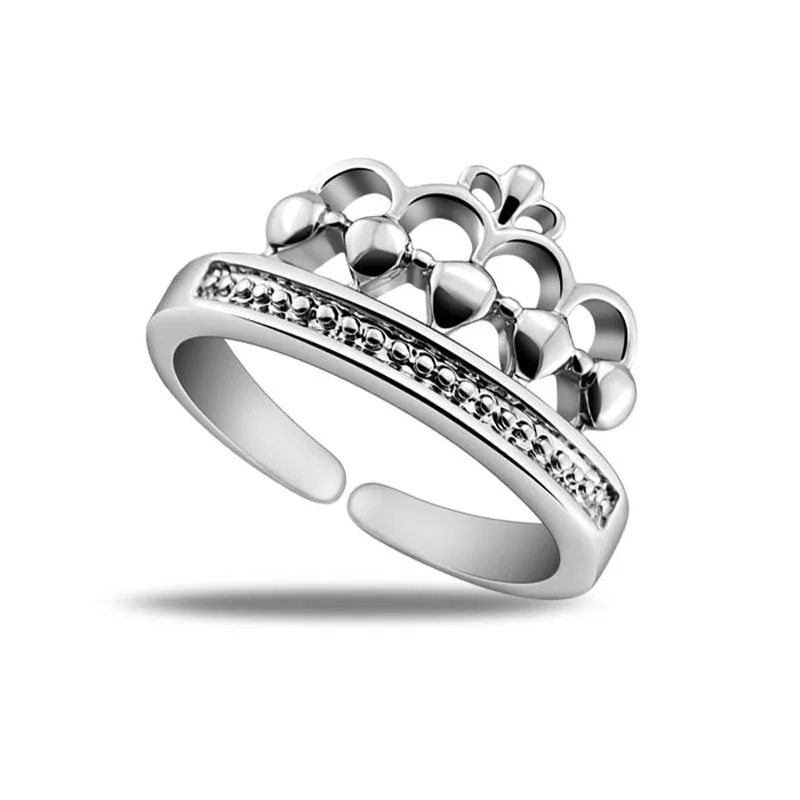 Fashion noble crown sterling silver ring.Solid 925 silver ring size can