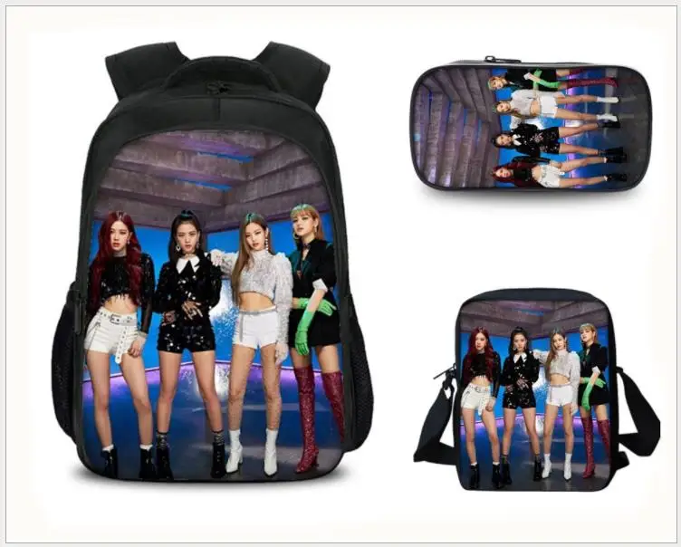 Blackpink 3 шт./компл. ноутбук рюкзак школьные сумки для подростков мальчиков и девочек Jisoo/Дженни/Lisa/розовое вентиляторы повседневный рюкзак дорожные сумки