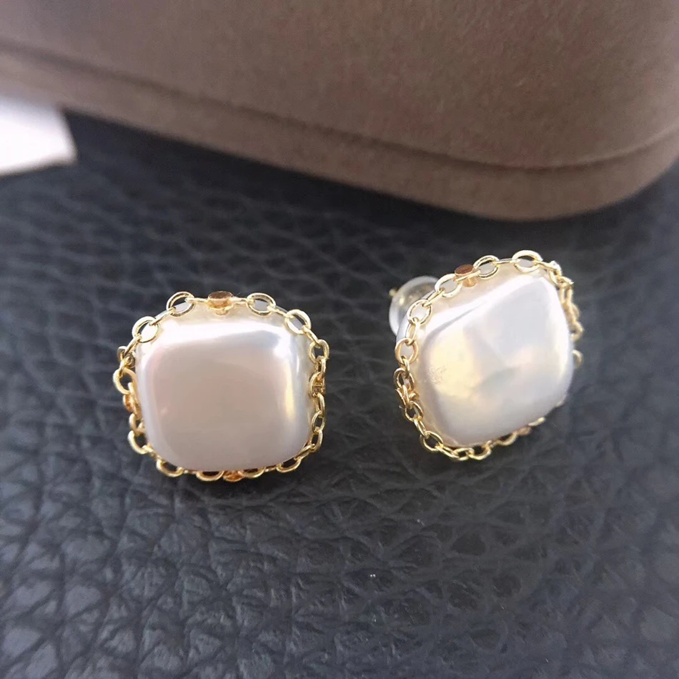 Модные новые элегантные серьги гвоздики 14k с золотыми нотами простые маленькие