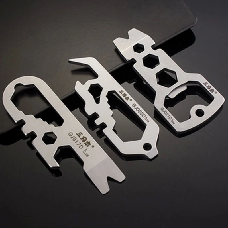 

Outdoor 4Cr13 Ultra-thin Tools Stainless Steel Hanging Key Chain Creative Pocket Multi-functional Lightweight Folding Tool Card