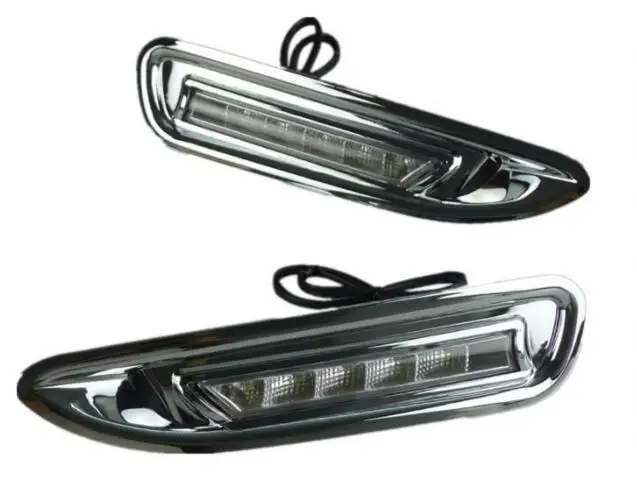 DRL для Mazda 6 2008 2009 2010 12V светодиодный Водонепроницаемый ABS DC дневной ходовой светильник Дневной светильник с хромированной крышкой ABS