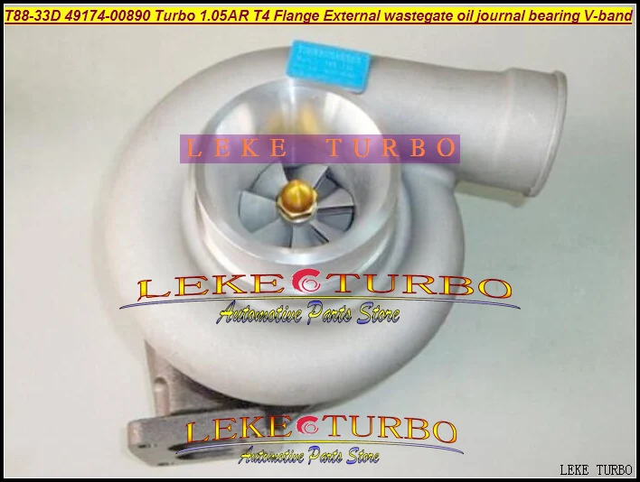 Turbo T88 T88-33D 49174-00890 49174 00890 Универсальный turbo Турбокомпрессор 1,05 AR T4 фланец масло журнал подшипника 97 мм v-диапазон 1000HP