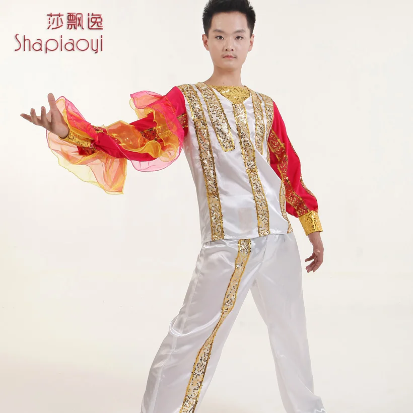 Elegant modern dance costume clothes paillette ballet men's clothing on