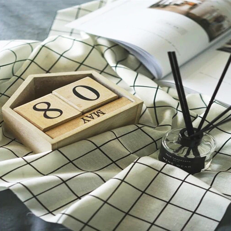 Kitchen Accessories Cotton Cloth Nordic Ins Zakka Black White Simple Geometry Mats Pads Dining Table Placemats 40*50CM SBY8059