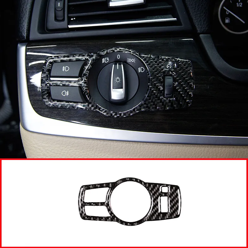 

Real Carbon Fiber For BMW 5 Series F10 F18 520 2011-2017 Car Headlight Switch Frame Trim Accessories Left Hand Drive