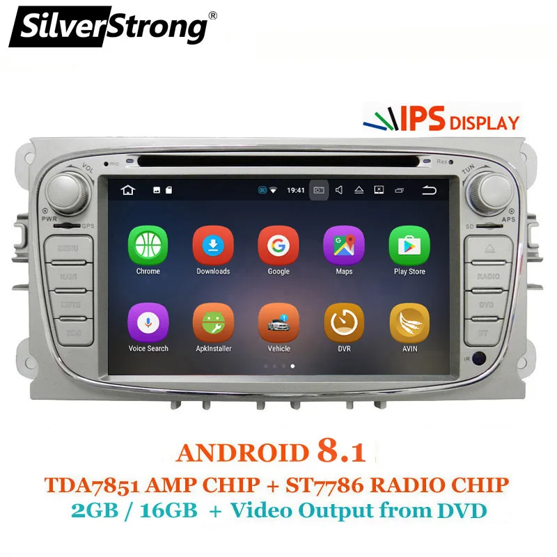 

SilverStrong IPS Android8.1 Car DVD GPS For Focus DVD For FORD Focus2 Galaxy Mondeo with Video output