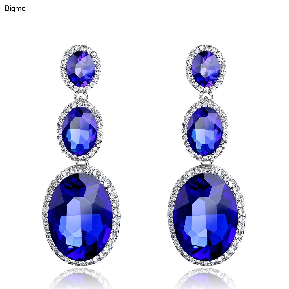 

New Wedding Earrings Silver Color Micro Inlay Zircon oval stud Earring Wholesale earrings for women jewelry Bijoux Brinco E1033