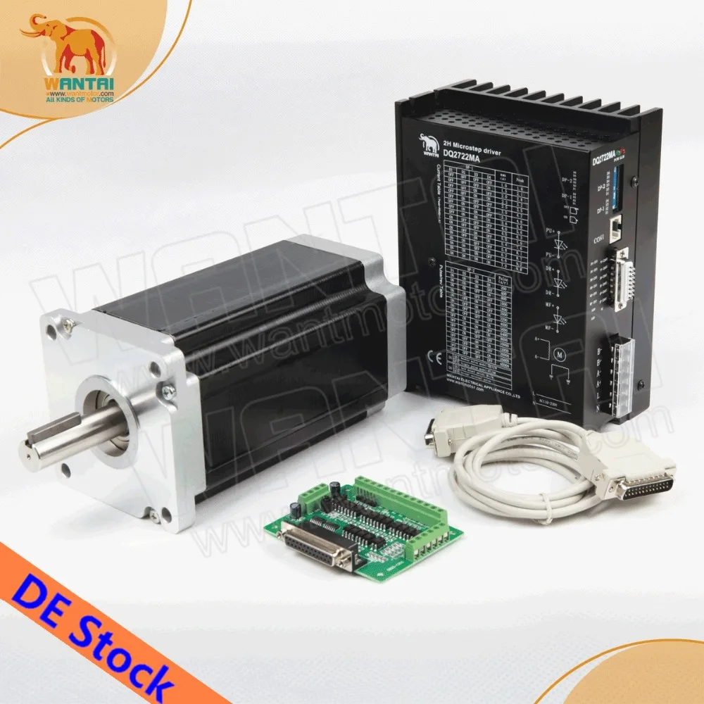 Отправка из DE! Wantai 1 Ось Nema42 шаговый двигатель 110BYGH201-001 4200oz-in 8A 4-Lead + Driver DQ2722M 220V 7.0A