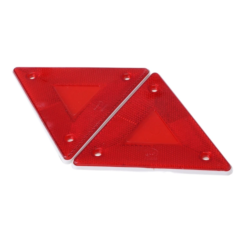 2 Pcs Triangle Warning Reflector Alerts Safety Plate Rear Light Trailer Fire Truck Car