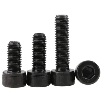 

1Pcs Grade12.9 M10 M12 Carbon Steel Fine Thread Hex Hexagon Socket Cap Head Screw Pitch 1.25mm Length 20-100mm DIN912