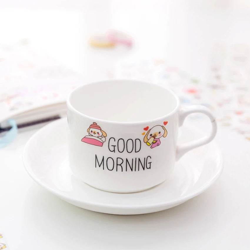 6pcs/pack Kawaii Cinnamoroll Sanrio Stickers DIY Scrapbooking Sticker Cute Dog Sticker Children Letter Diary sticker