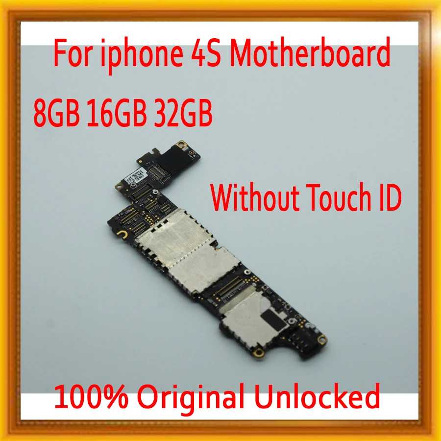 

for iPhone 4S Motherboard,100% Original unlocked for iphone 4S Mainboard with Full Chips,8gb / 16gb / 32gb