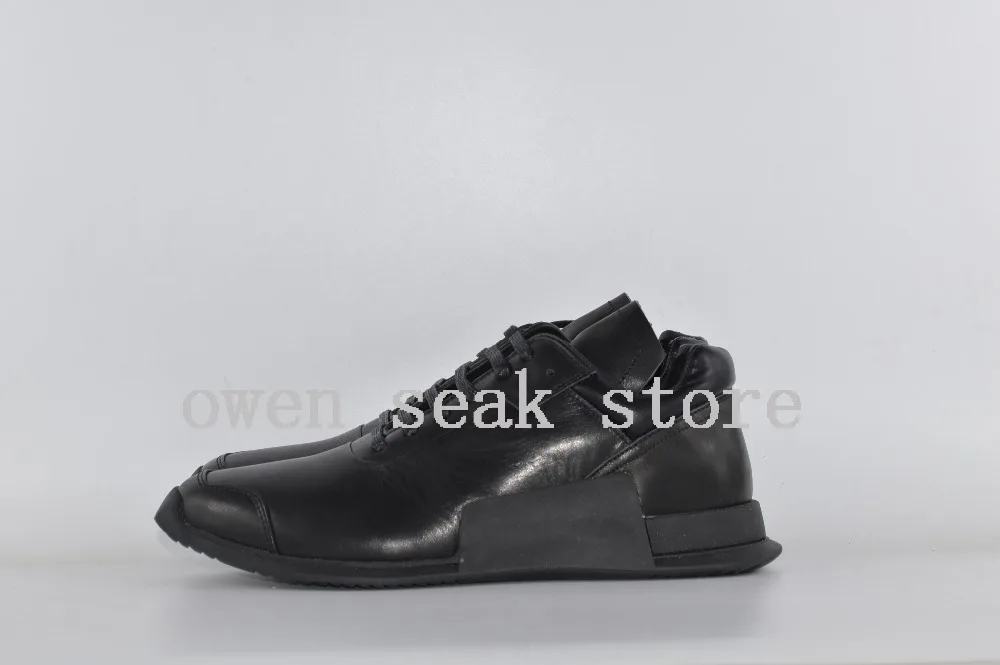 Owen Seak/; мужская повседневная обувь; ботильоны; роскошные кроссовки из натуральной кожи на шнуровке; зимние ботинки; Брендовая обувь черного цвета на плоской подошве