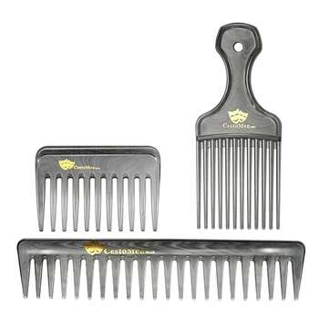 

Wide Tooth Flat Comb Barber Salon Hairstyling Dyeing Coloring Tool Fork Insert Pick Afro Combs for Hairdressing