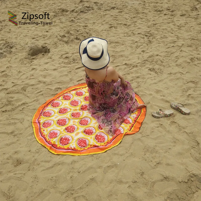 Zipsoft 140 см круглый пляжное полотенце тонкий шифон пляжный горячий принт богемский
