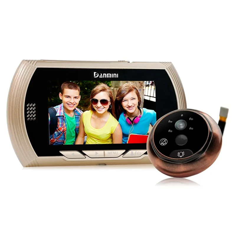 

DANMINI Golden Door Viewer Camera 4.3 Inch TFT LCD Screen Peephole Viewer Night Vision Digital Doorbell Video Recorder(Golden)