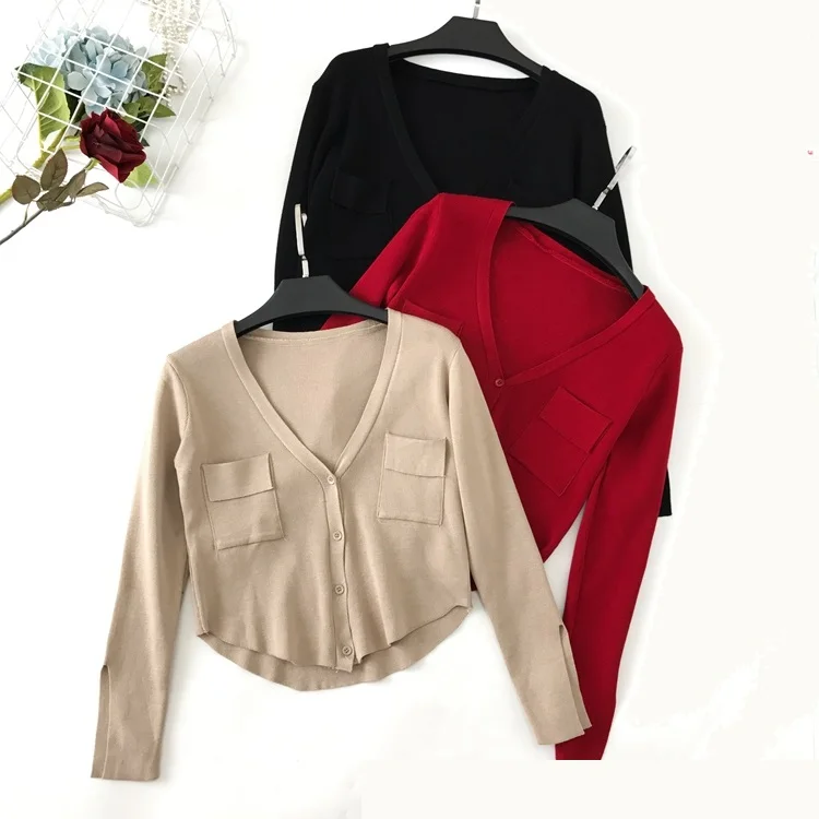 

New Spring Fashion Casual Women Crop Cardigans Jacket Coat Short Knitted Cardigan Feminino Sweaters Crop Tops Sweater Poncho 422