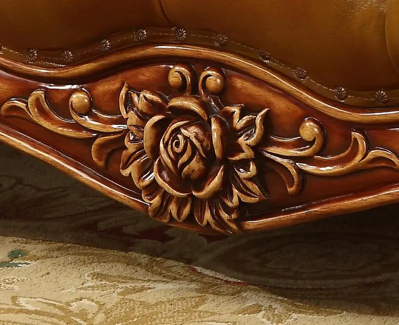 King Set Royal Bedroom Luxury Leather Headboard French Bed Furniture