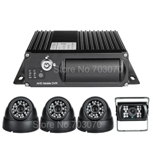 AHD 1080 Dual SD 256G Vehicle Car Mobile Dvr+Front/Indoor /Outdoor IR Car Cameras For Bus/Taxi/Forklift/Van Car Mdvr Kits