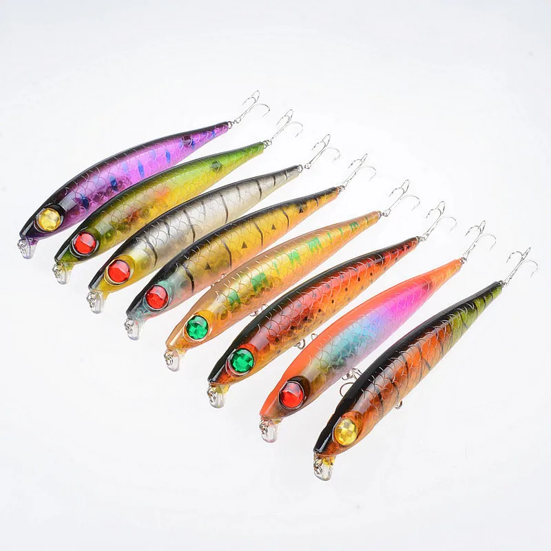 

8Pcs/Lot 17cm 39g Minnow Sea Fishing Baits Wobblers Crankbaits 2# Hook 3D Eyes Artificial Plastic Hard Lures Pesca Tackle