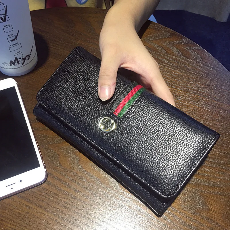 

2018 Fashion Women Leather Purse Plaid Wallets Female Long Clutch Card Holder Coin Bag Double Zipper Wallets For Ladies