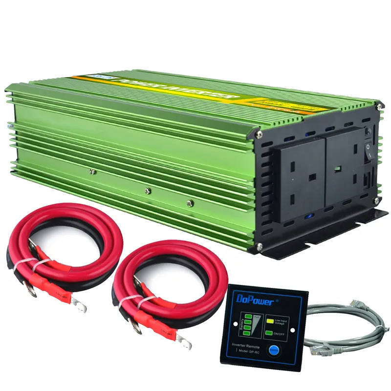 

EDECOA UK standard 12V 240v power inverter home solar power system 2500w 5000w peak 50Hz converter with remote control