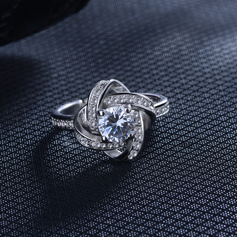 Винтажный вращающийся дизайн сверкающие 1.25ct AAA CZ Кристалл обручальные кольца для