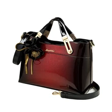 Простой стиль, женская кожаная сумка, дизайнерская, высокое качество, лакированная кожа, сумка через плечо, женская, офисная, клатч, Свадебная