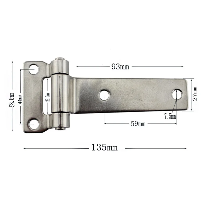 5 шт. 135 мм(5,3 дюйма) Т-образная петля контейнера морской марки 304 из нержавеющей стали кованые шарниры для грузовых автомобилей с 4 винтовыми отверстиями