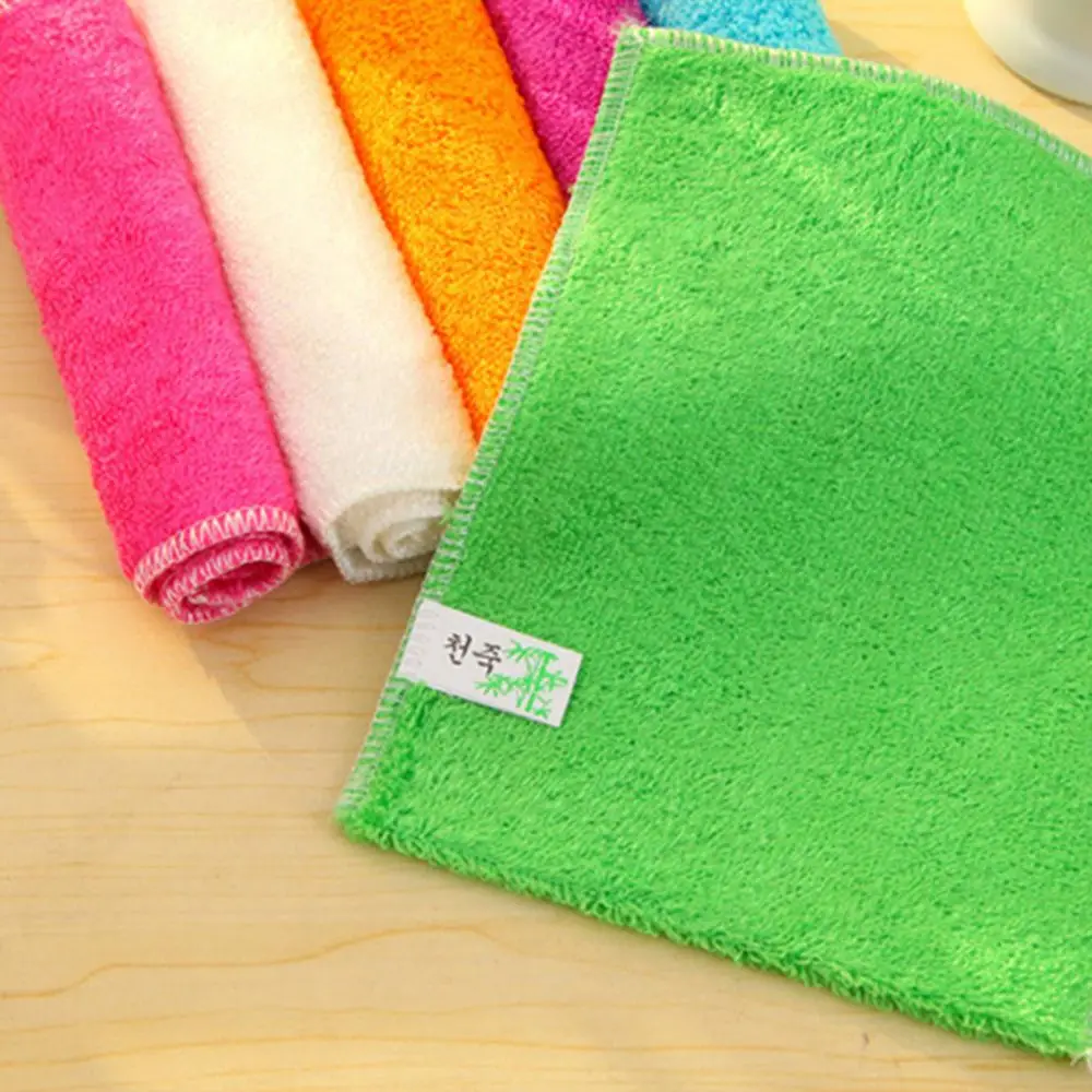 

2PCS Bamboo Fibre Oil Wash Cloth Kitchen Furniture Floor Wipe Car Multifunctional Dishclout Towel Duster Home Cleaning Tools