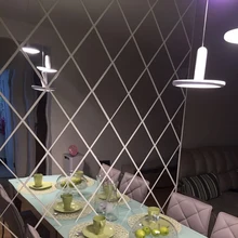 Домашний стикер в форме бриллианта, зеркальный стикер для гостиной, задний фон, Настенный декор, ресторанное украшение, 3D стикер на стену, домашний декор