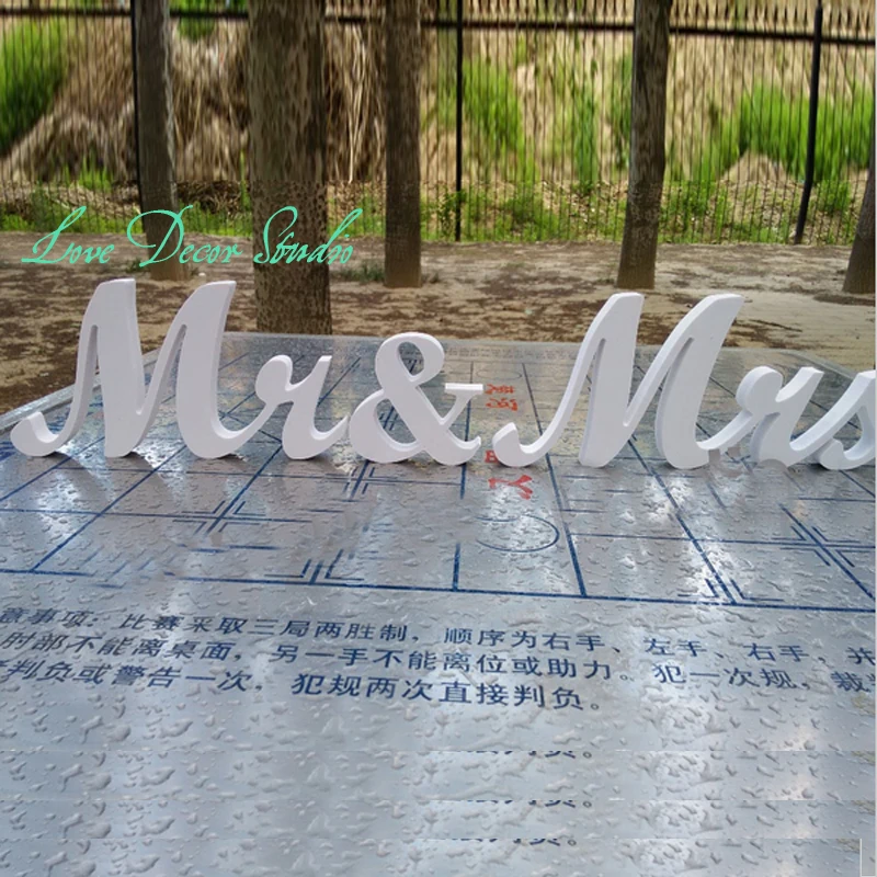 Us 13 08 23 Off Wooden Letters Script Mr Mrs Set Wedding Table Decor Mr And Mrs Head Table Sign For Wedding Photo Prop Wedding Signage In