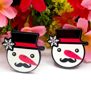 

40pcs/Lot 29x30mm Christmas Snowman Planar Resin Cabochon Kawaii Flat Back Scrapbooking Card Making Flatback Hair Bow Center