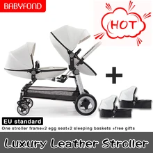 Детские коляски для близнецов, буксировочная детская коляска с вакуумными шинами, переносная коляска для близнецов, много штатов, для регулировки двойных сидений, специальная коляска для близнецов