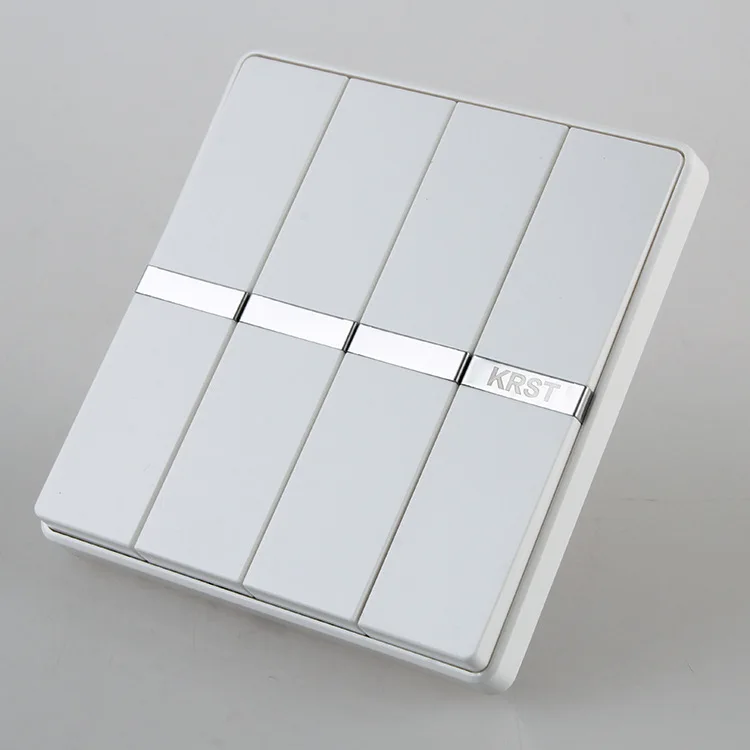 

Home Furnishing Wall Switch, 86 Type Concealed Large Board Jade White, Four Double Control Switch, 10A PC 220V