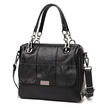 Haute Qualité Femmes En Cuir Véritable Sac À Main Noir Plaid Femelle Épaule Sac Grande capacité Filles Sac Fourre-Tout Pour Le Shopping de travail