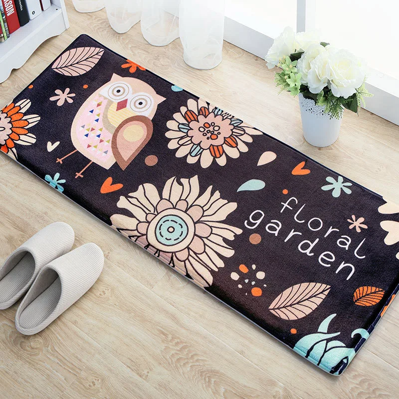 Cartoon Owl Carpet 45*120cm Kitchen Mat Home Entrance Doormat Bathroom