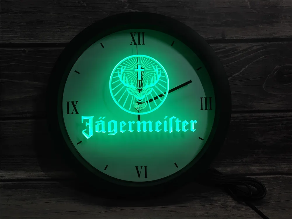 

0R061 Jagermeister APP RGB 5050 LED Neon Light Signs Wall Clock